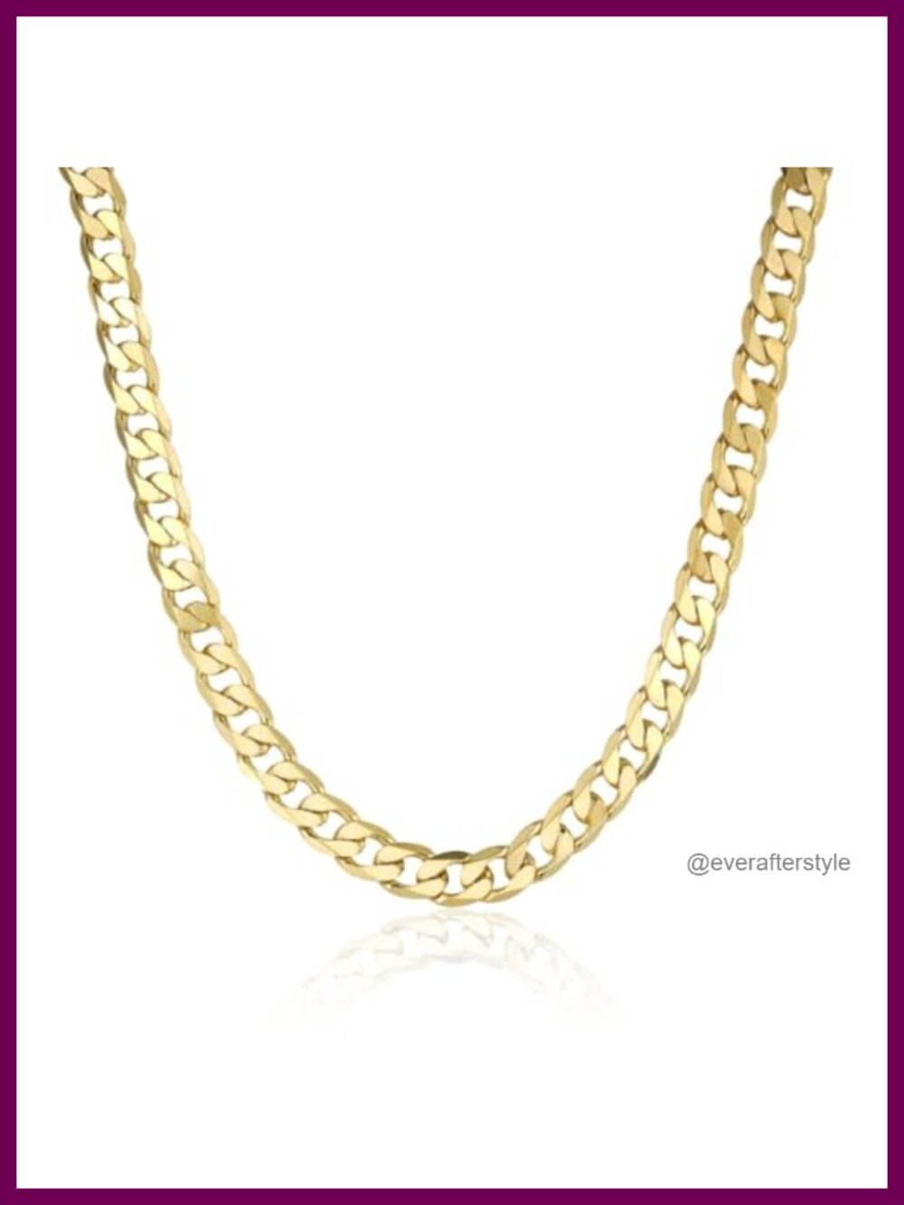 Gold Cuban Curb Chain Necklace 24 Inch PVD Gold Plated Brass Box Clasp Gift